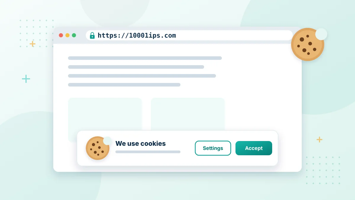 Cookie policy consent banner in a browser window