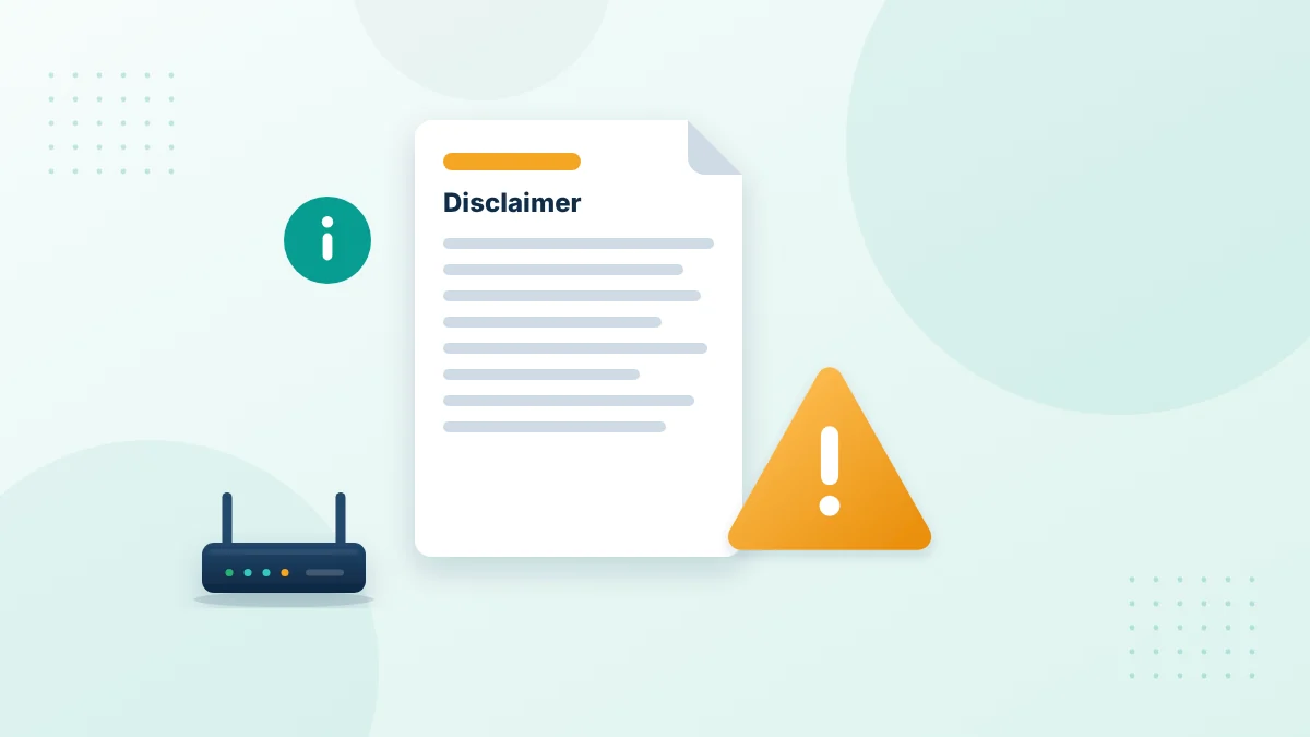 Disclaimer notice for general router information