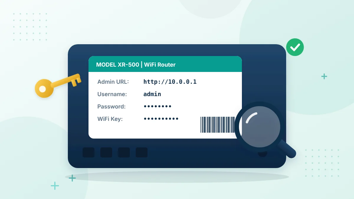 10.0.0.1 default password and username printed on the router label