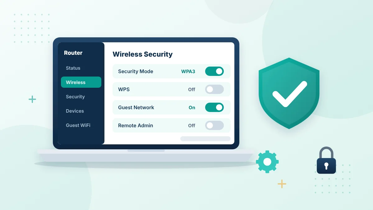 Router security settings after 10.0.0.1 admin login: WPA3, WPS and guest WiFi